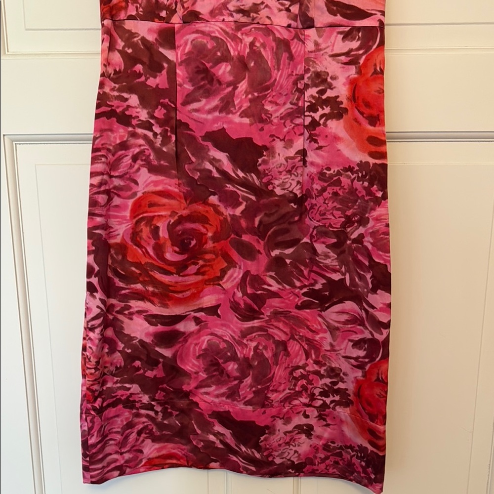Rebecca Taylor Floral Red and Pink Sleeveless Dress Wedding, Derby, or Party - Picture 4 of 9